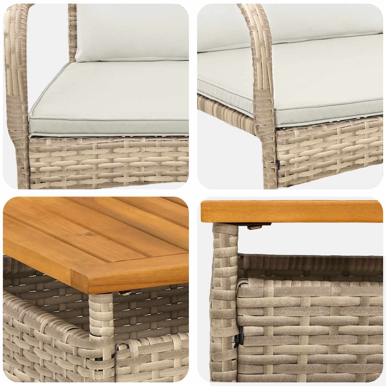 Garten Set mit Kissen Stahl