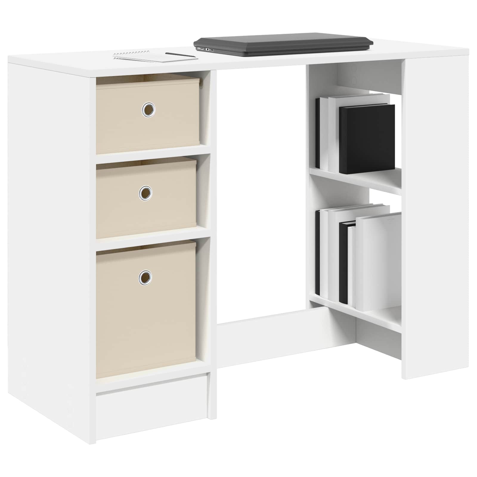 Schreibtisch mit Schubladen Weiß 100 x 40 x 75 cm Holzwerkstoff