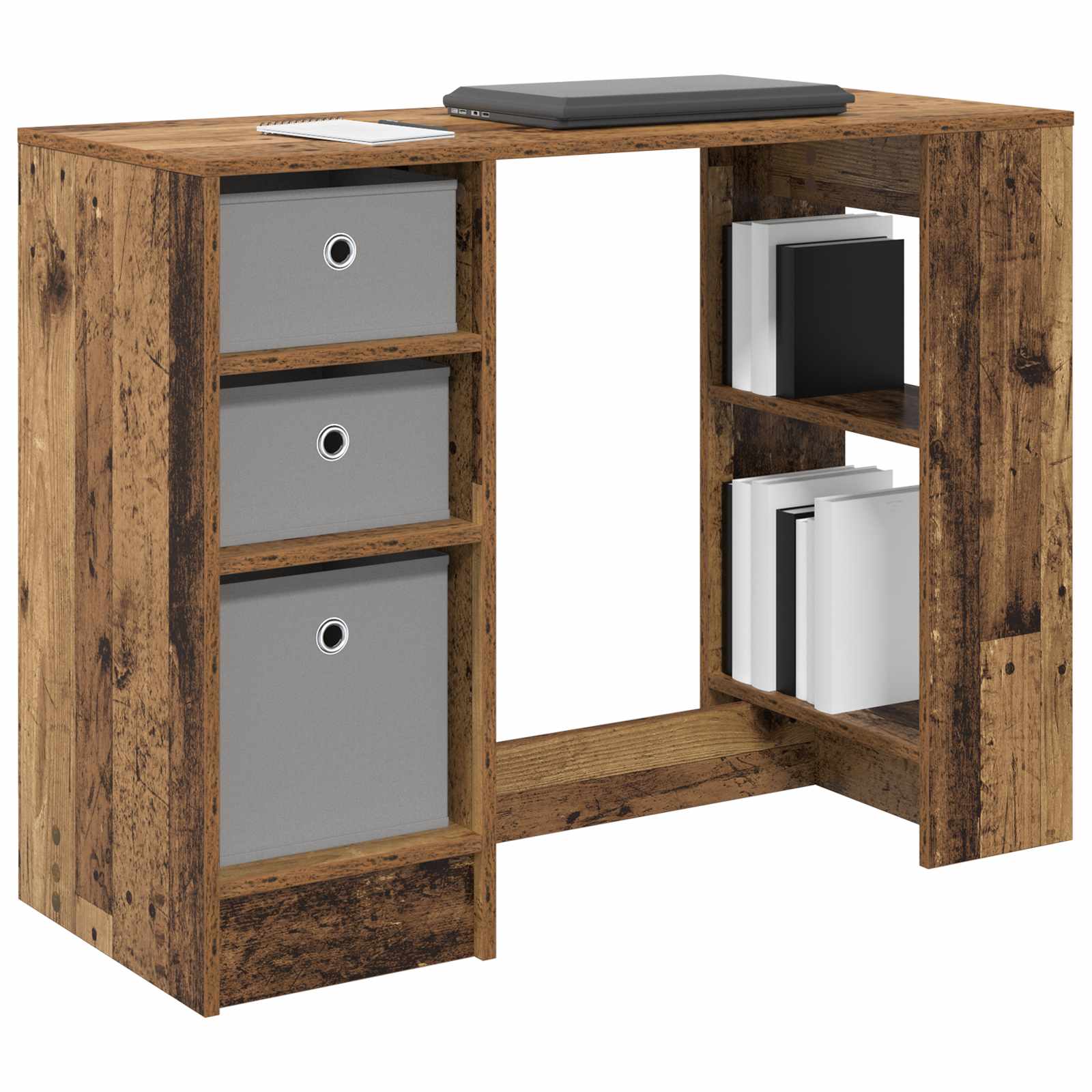 Schreibtisch mit Regal Altholz 100 x 40 x 75 cm Holzwerkstoff