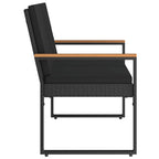Bank Outdoor mit Kissen Schwarz 107 x 61 x 80 cm Poly-Rattan