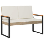 Bank Outdoor Beige und Cremeweiß 107 x 61 x 80 cm Poly-Rattan
