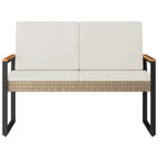 Bank Outdoor Beige und Cremeweiß 107 x 61 x 80 cm Poly-Rattan
