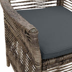 Gartenstuhl mit Kissen 4 pcs Grau und Dunkelgrau Poly-Rattan