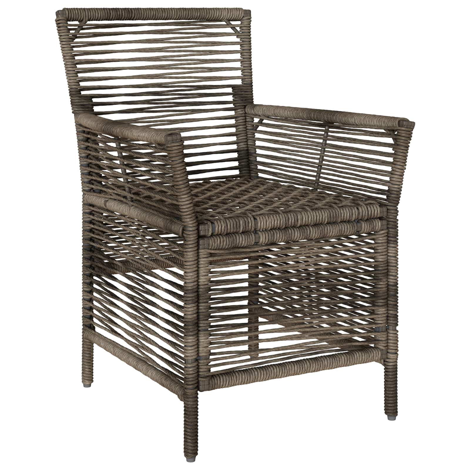 Gartenstuhl mit Kissen 4 pcs Grau und Dunkelgrau Poly-Rattan