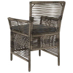 Gartenstuhl mit Kissen 4 pcs Grau und Dunkelgrau Poly-Rattan