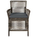 Gartenstuhl mit Kissen 4 pcs Grau und Dunkelgrau Poly-Rattan