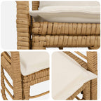 Outdoor-Lounge 2 pcs Natürlich und Cremweiß Poly-Rattan