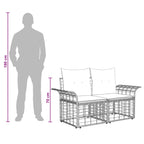 Outdoor-Lounge 2 pcs Natürlich und Cremweiß Poly-Rattan