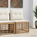 Modulares Outdoor-Sofa ohne Armlehnen Natur Poly-Rattan
