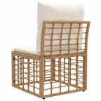 Modulares Outdoor-Sofa ohne Armlehnen Natur Poly-Rattan