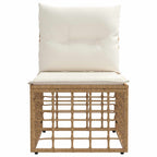 Modulares Outdoor-Sofa ohne Armlehnen Natur Poly-Rattan