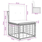 Modulares Outdoor-Sofa ohne Armlehnen Natur Poly-Rattan
