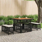 Garten Essgruppe mit Kissen 3 pcs Beige und Creme Poly-Rattan