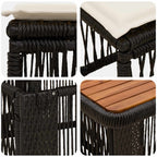 Garten Essgruppe mit Kissen 3 pcs Beige und Creme Poly-Rattan