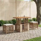 Garten Essgruppe mit Kissen 3 pcs Beige und Creme Poly-Rattan