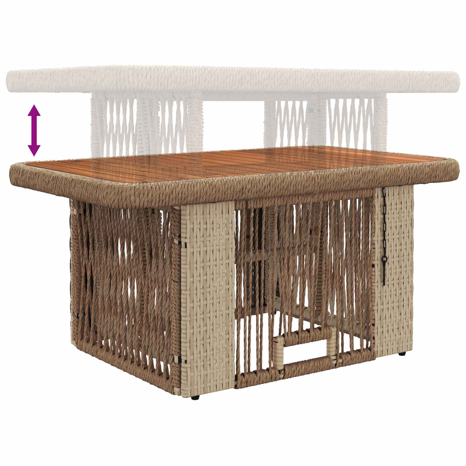 Garten Essgruppe mit Kissen 3 pcs Beige und Creme Poly-Rattan