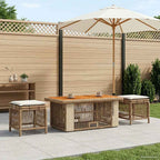 Garten Essgruppe mit Kissen 4 pcs Beige und Creme Poly-Rattan