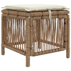 Garten Essgruppe mit Kissen 4 pcs Beige und Creme Poly-Rattan
