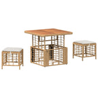 Garten Essgruppe mit Kissen 3 pcs Natur und Weiß