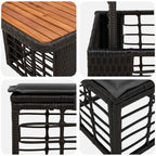 Garten Essgruppe mit Kissen 3 pcs Schwarz und Grau