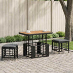 Garten Essgruppe mit Kissen 3 pcs Schwarz und Grau