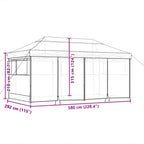 Partyzelt Pop-up Taupe 580 x 292 x 315 cm Oxford-Stoff