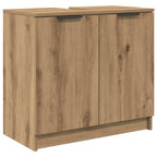 Badezimmerschrank-Set mit Tür 3 pcs Artisan-Eiche Holzwerkstoff