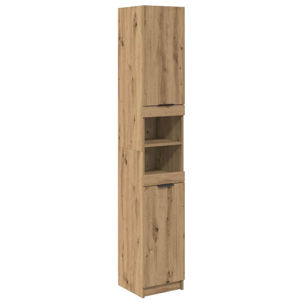 Badezimmerschrank-Set mit Tür 3 pcs Artisan-Eiche Holzwerkstoff