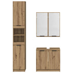 Badezimmerschrank-Set mit Tür 3 pcs Artisan-Eiche Holzwerkstoff