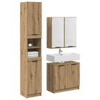 Badezimmerschrank-Set mit Tür 3 pcs Artisan-Eiche Holzwerkstoff