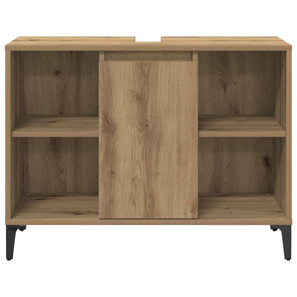 Badezimmermöbel-Set mit Regal 3 pcs Artisan-Eiche Holzwerkstoff