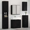 Badezimmermöbel-Set 4 pcs Schwarz Eichen-Optik Holzwerkstoff