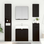 Badezimmermöbel-Set 4 pcs Schwarz Eichen-Optik Holzwerkstoff