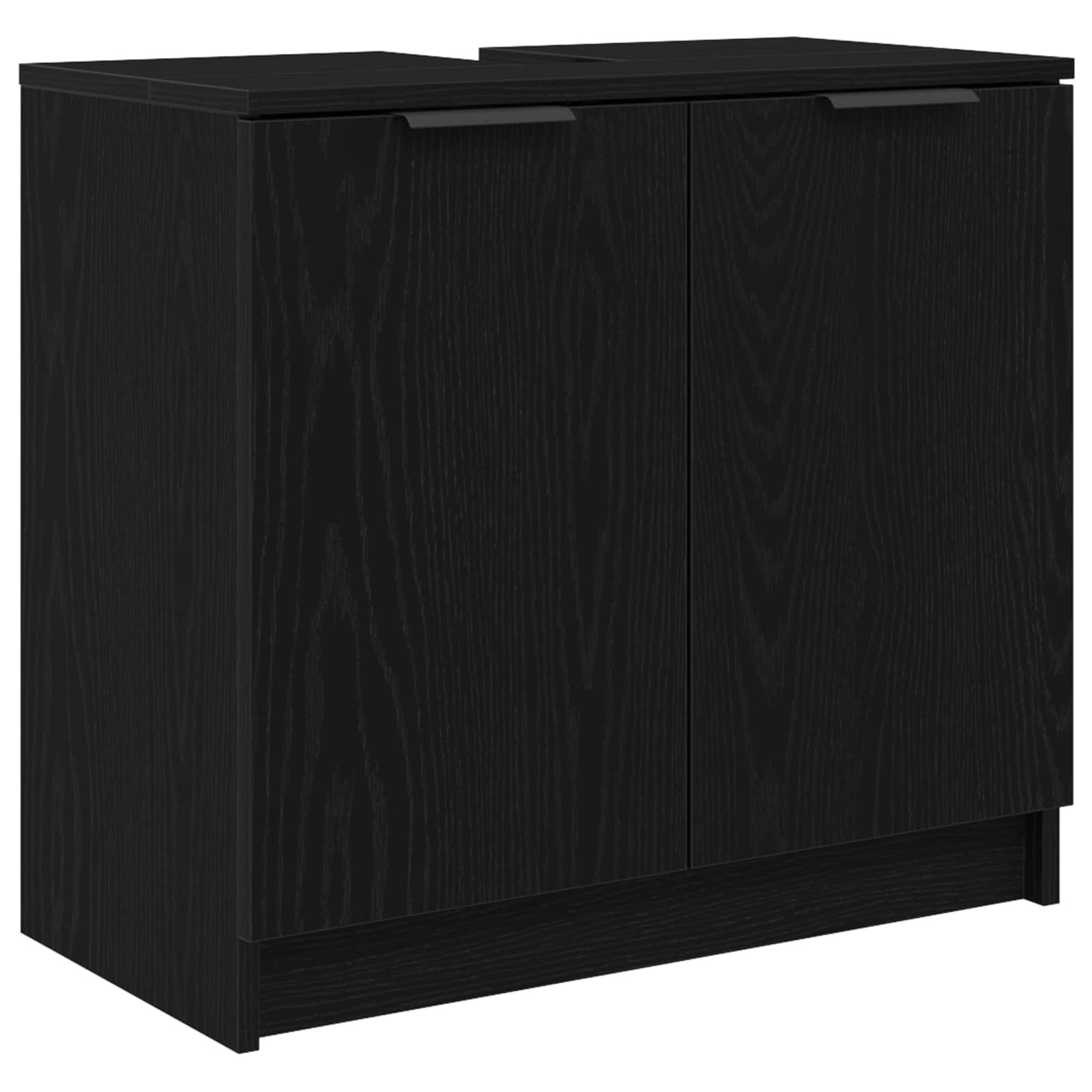 Badezimmermöbel-Set 4 pcs Schwarz Eichen-Optik Holzwerkstoff
