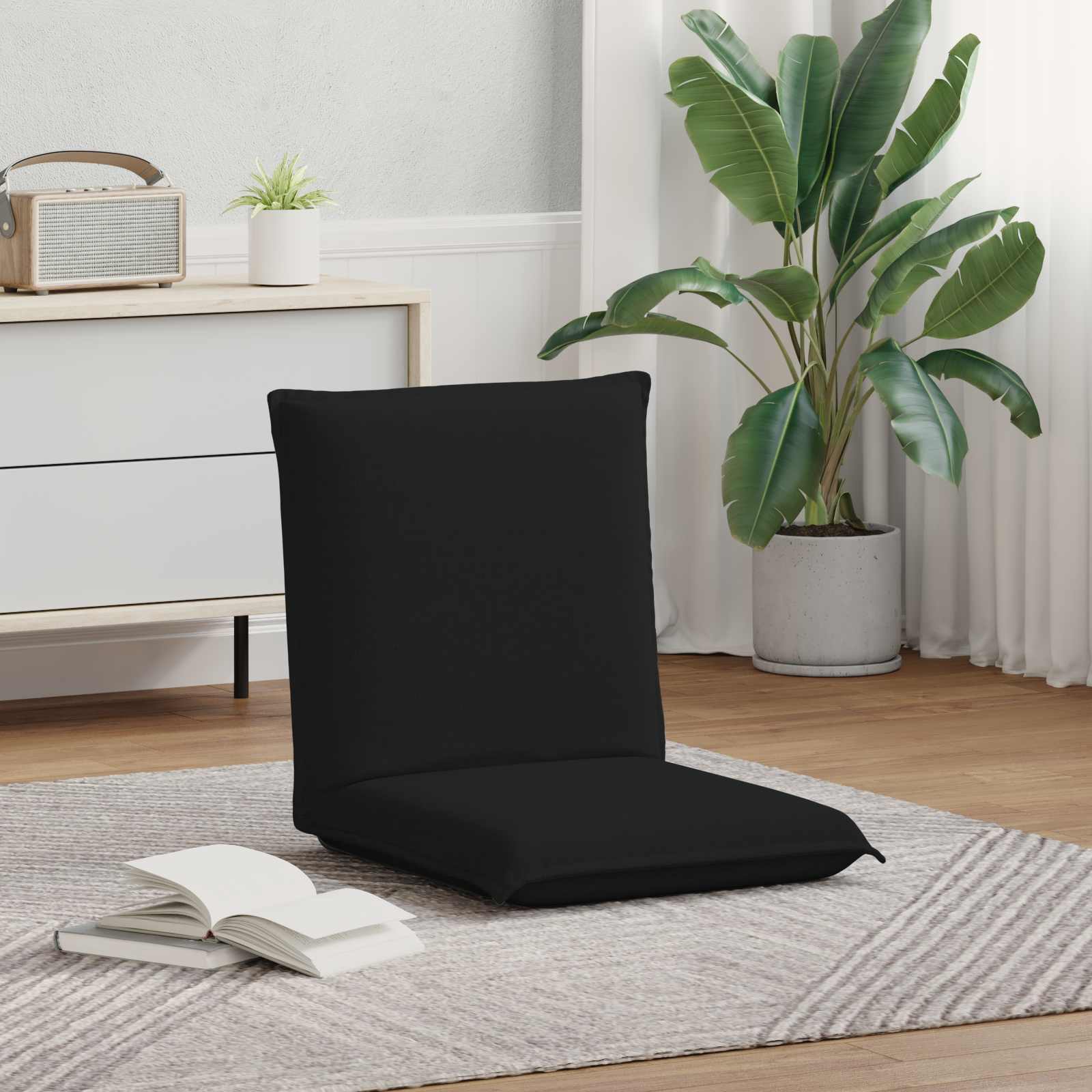 Verstellbarer Fußsessel Schwarz Stoff