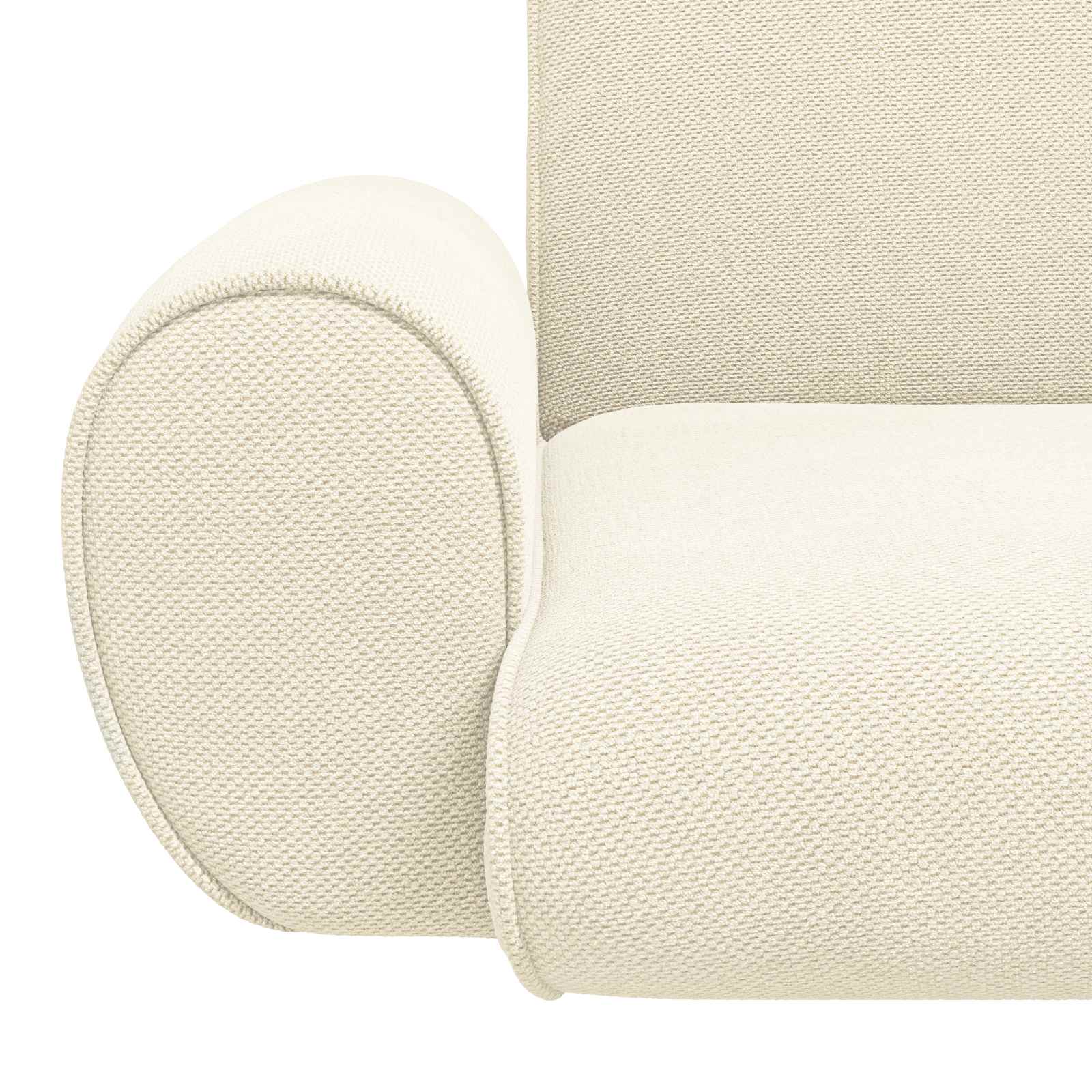 Verstellbarer Fußsessel Creme Grobvelours