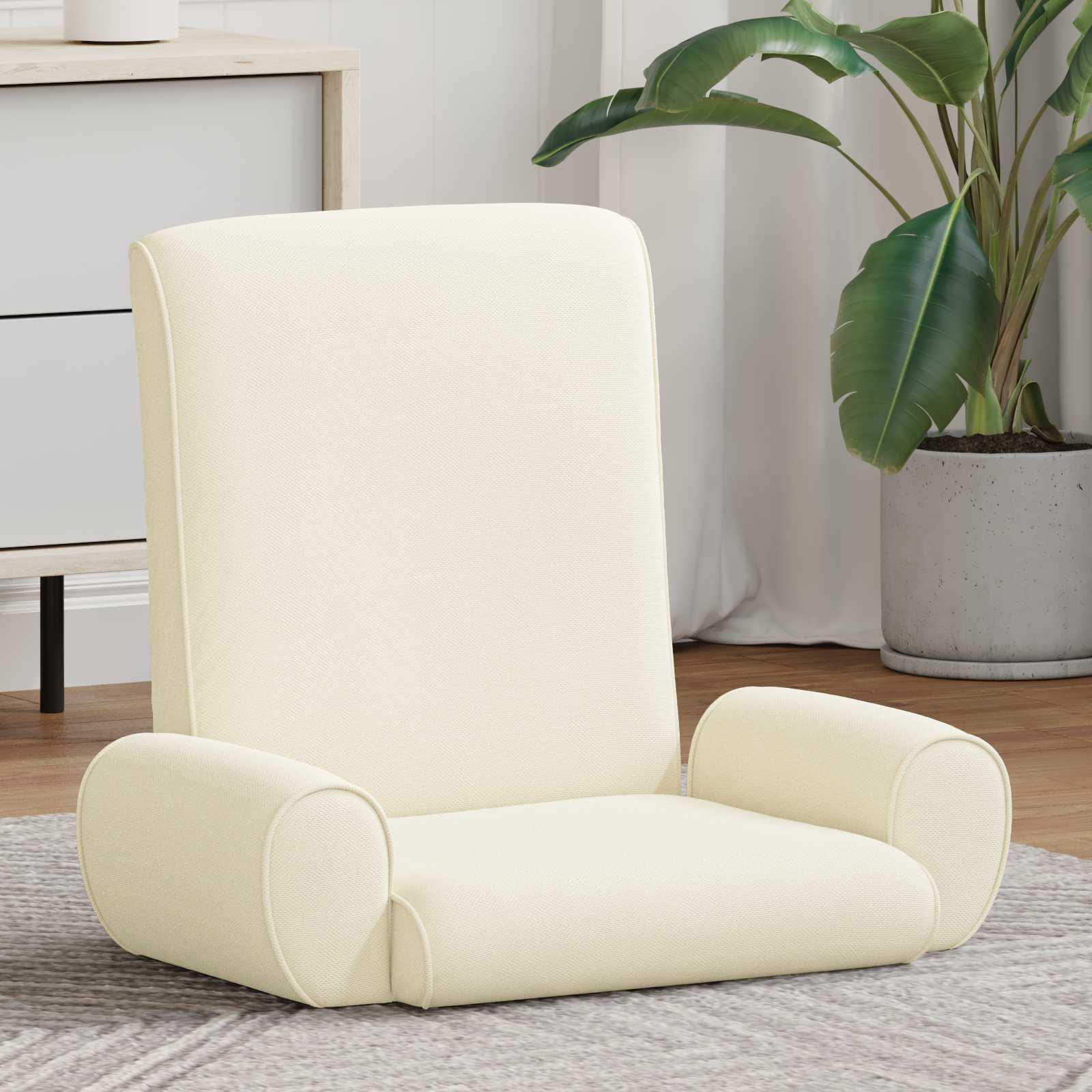 Verstellbarer Fußsessel Creme Grobvelours