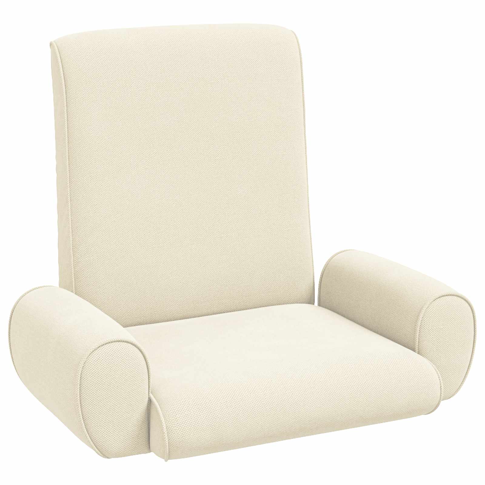 Verstellbarer Fußsessel Creme Grobvelours