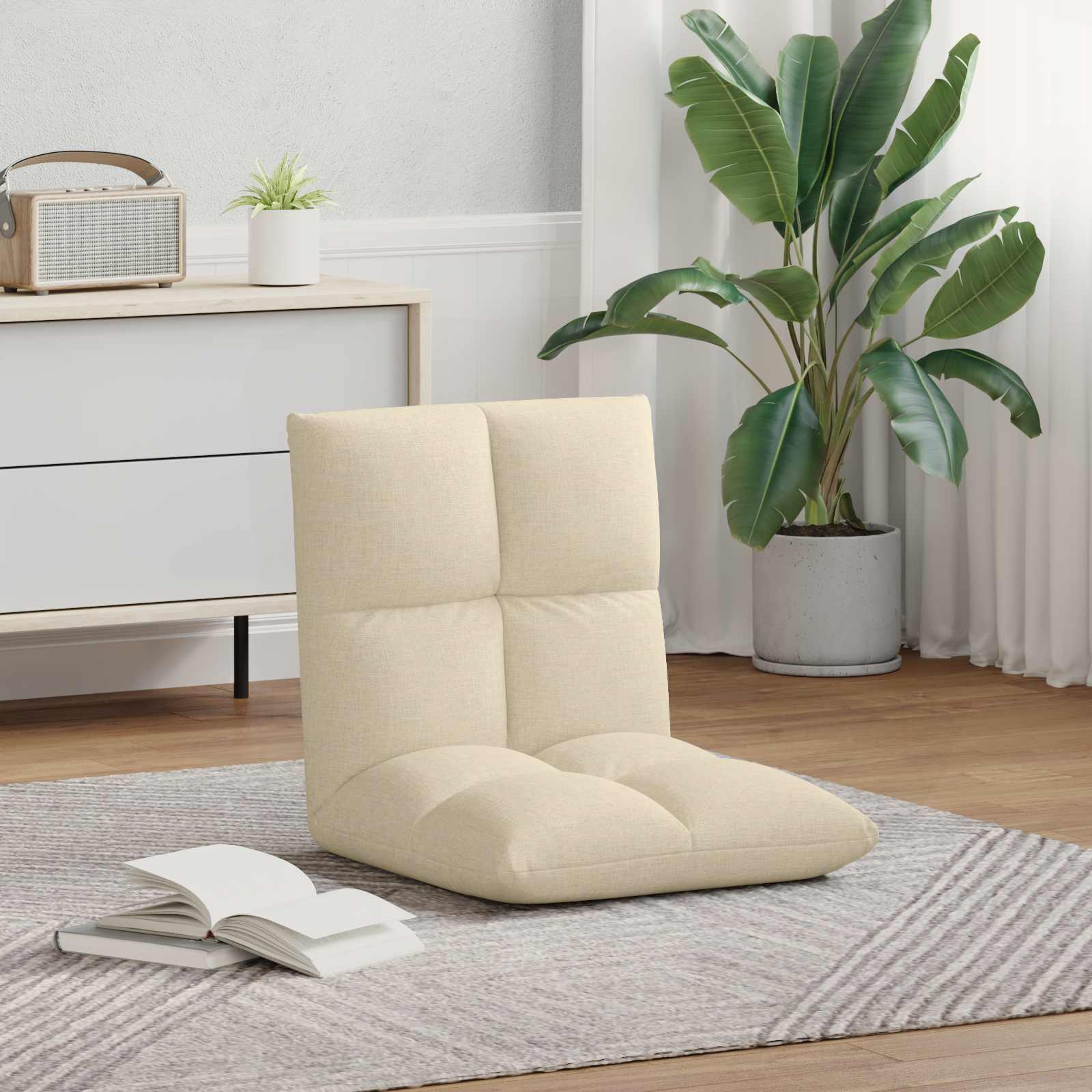 Verstellbarer Fußsessel Creme Stoff