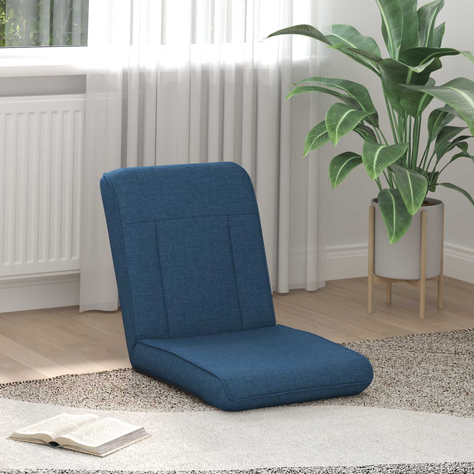 Verstellbarer Fußsessel Blau Stoff