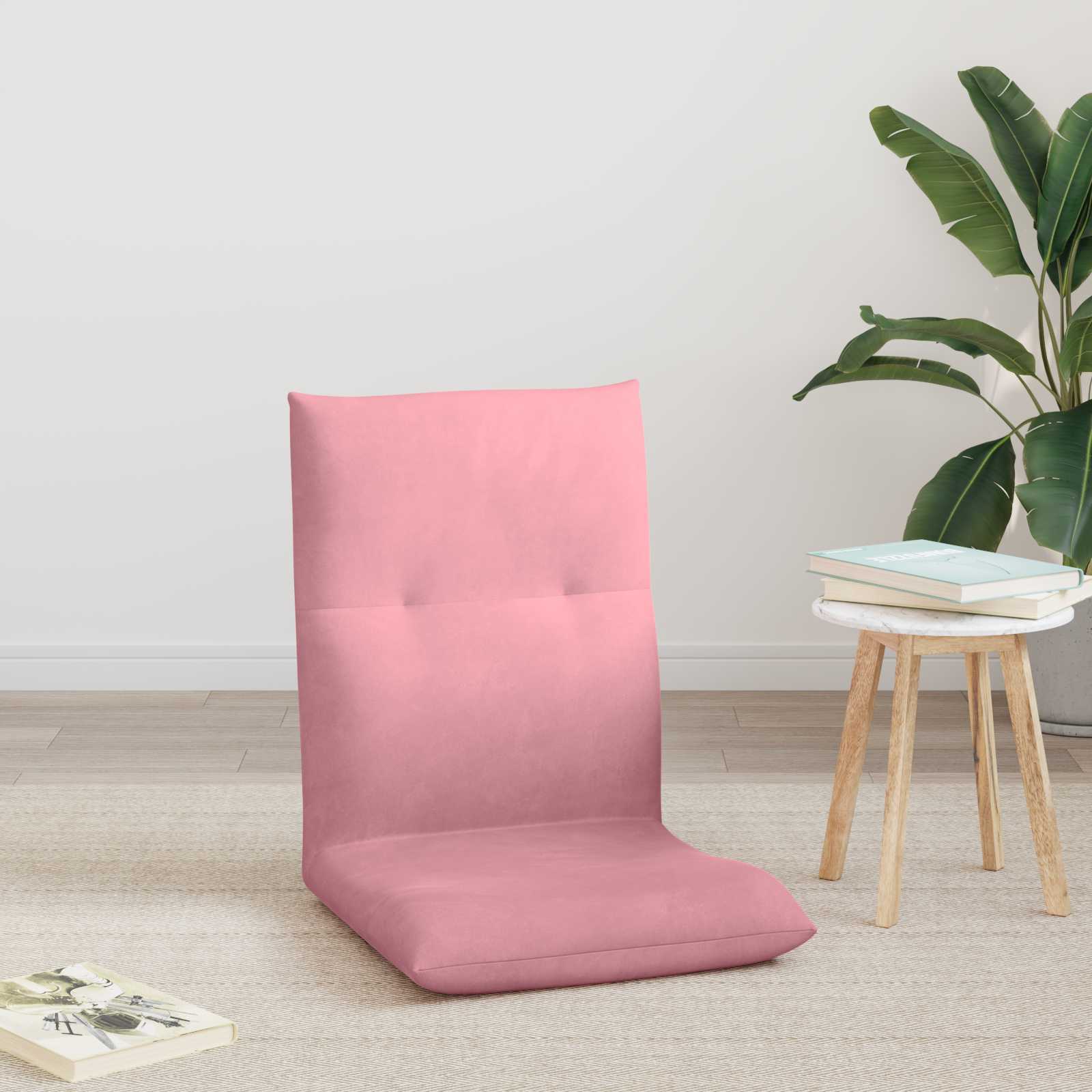 Verstellbarer Fußsessel Rosa Samt