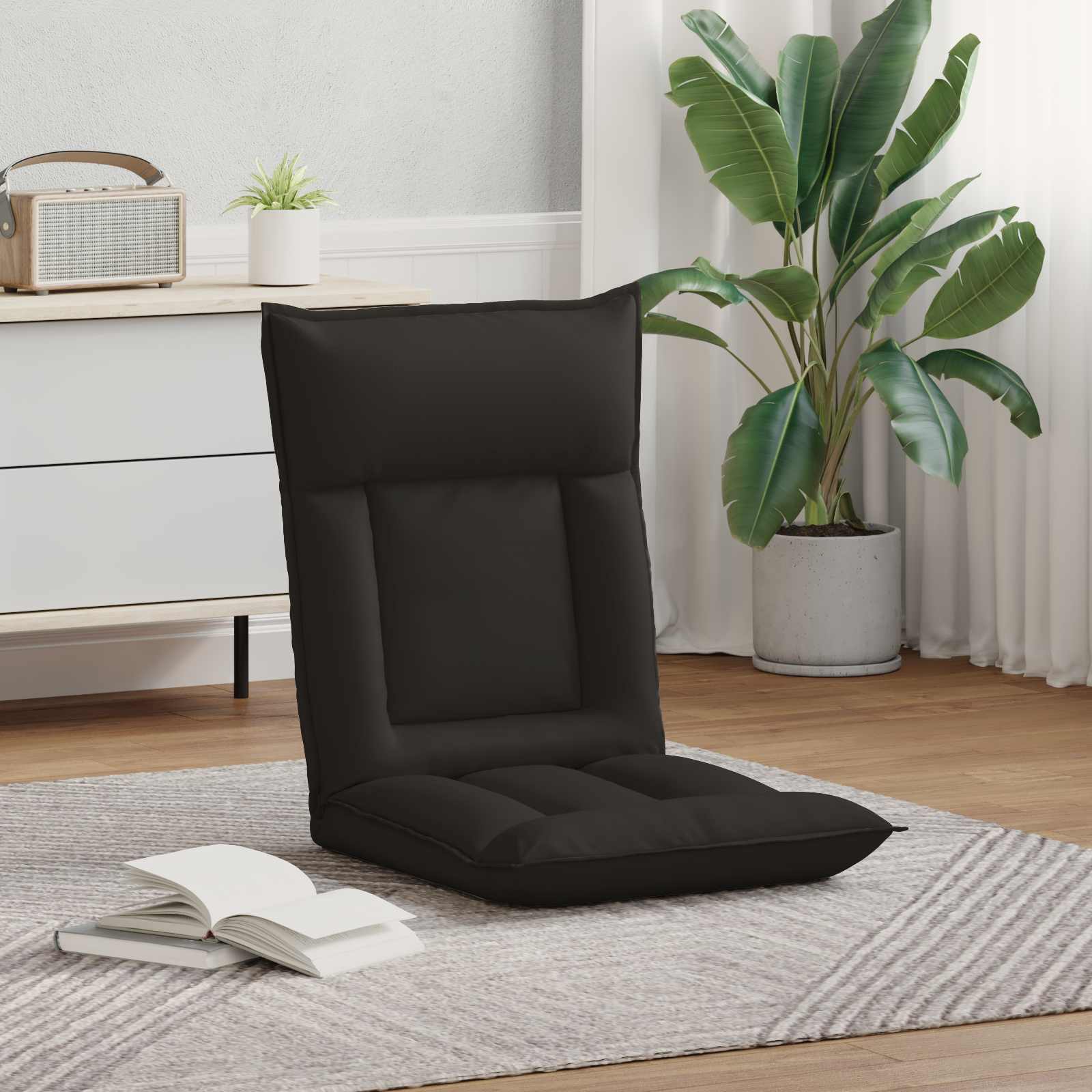 Verstellbarer Fußsessel Schwarz Kunstleder