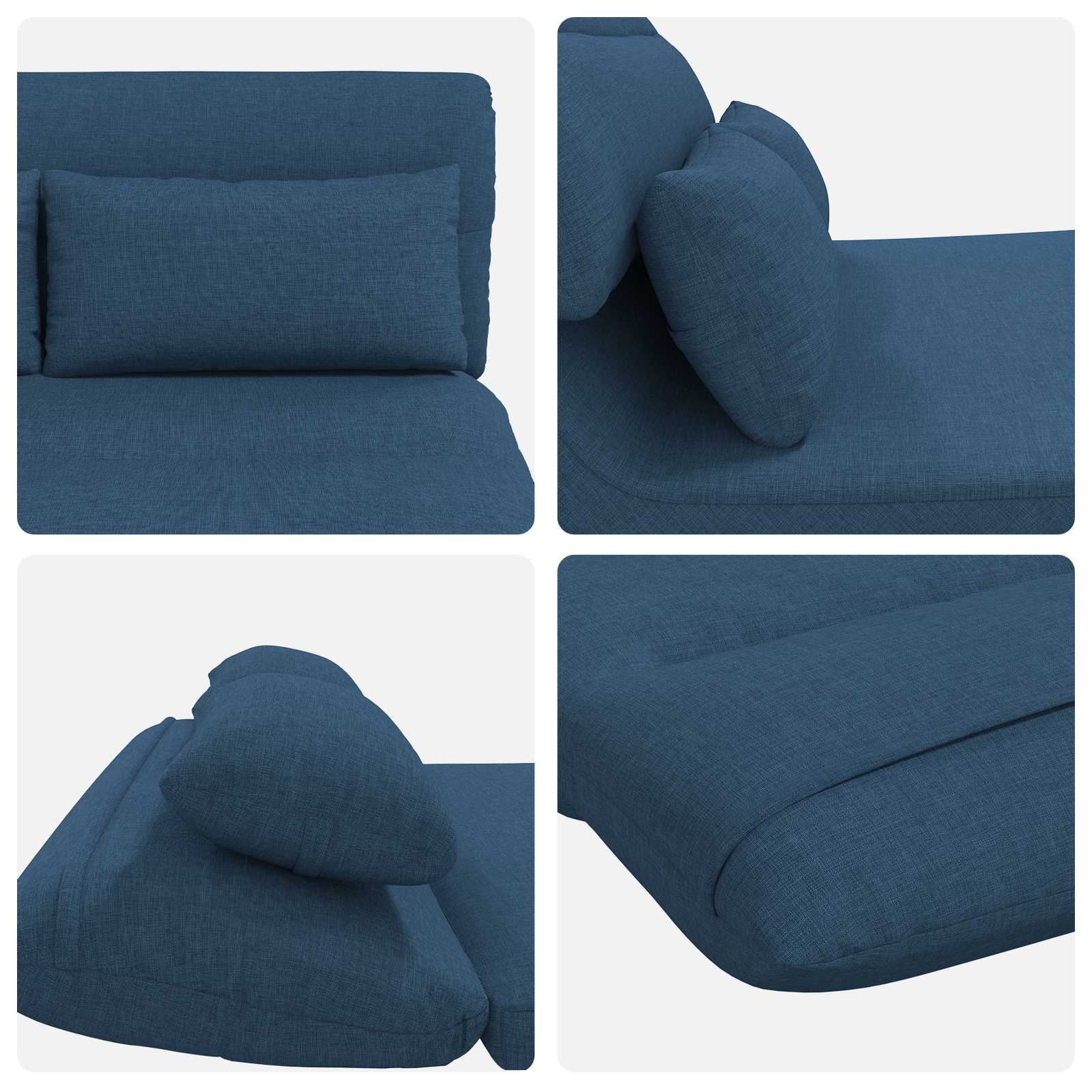 Verstellbarer Fußsessel Blau Stoff