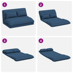 Verstellbarer Fußsessel Blau Stoff