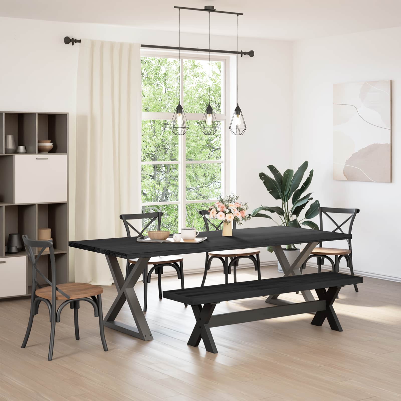 Esstischbank NOAIN 180 x 41 x 45 cm Massives Kiefernholz
