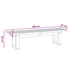 Esstischbank NOAIN 160 x 41 x 45 cm Massives Kiefernholz Natur