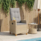 Liegestuhl mit Teeteller 62 x 64 x 112 cm Poly-Rattan