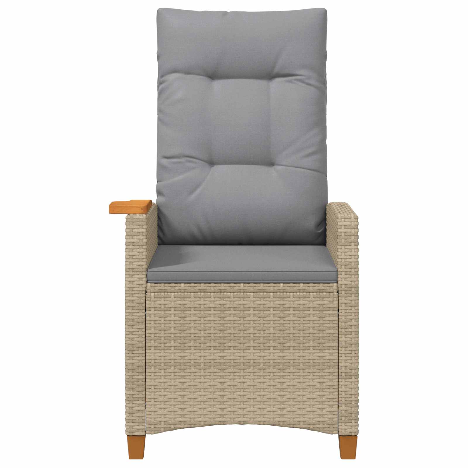 Liegestuhl mit Teeteller 62 x 64 x 112 cm Poly-Rattan