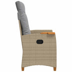 Liegestuhl mit Teeteller 62 x 64 x 112 cm Poly-Rattan