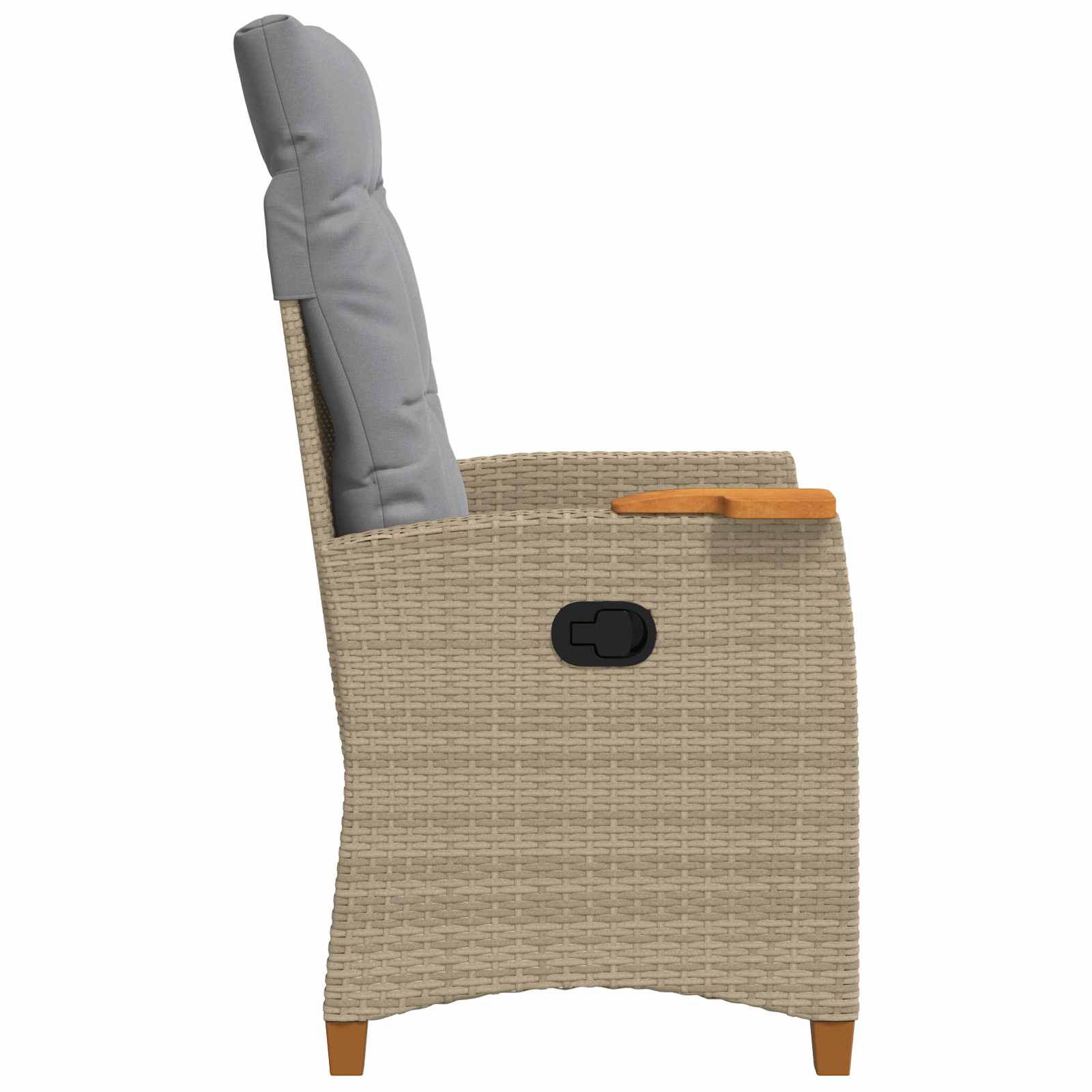 Liegestuhl mit Teeteller 62 x 64 x 112 cm Poly-Rattan